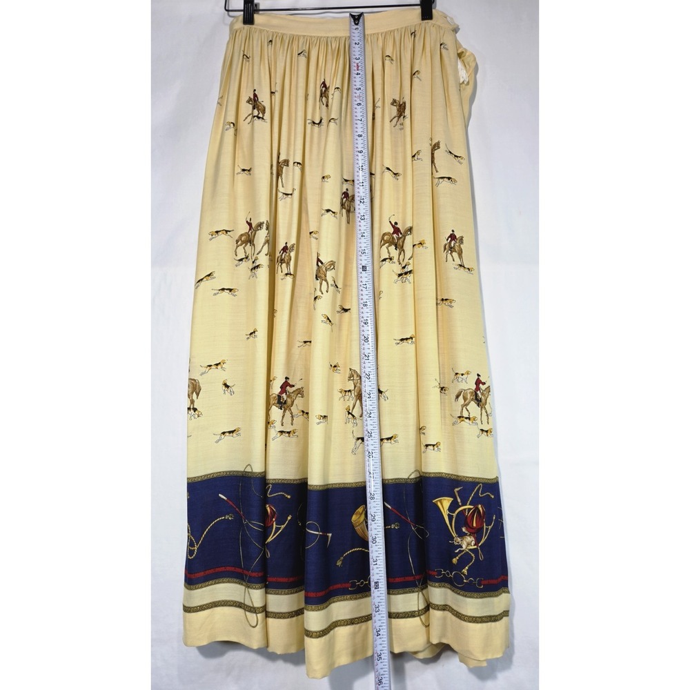 Vintage Ralph Lauren Equestrian Fox Hunt Full Maxi Skirt Sz 10 Americana Horse - Picture 6 of 9